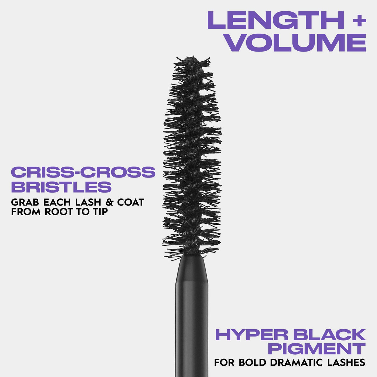 Urban Decay mascara applied on model's lashes showing lifted, fanned-out volume