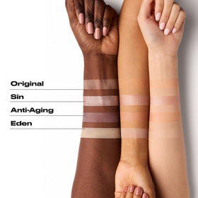 Urban Decay primer ingredient list label close-up showing anti-aging actives benefit