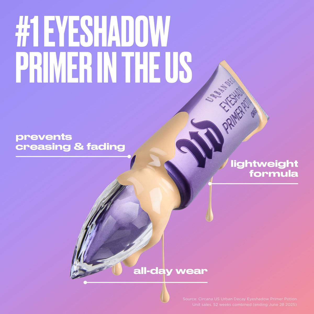 Urban Decay primer texture swiped on skin showing smooth, blurred finish benefit