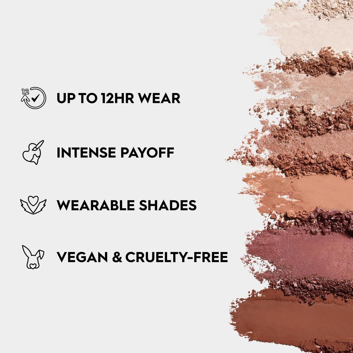 Urban Decay close-up of shade textures highlighting creamy blendability and pigment payoff