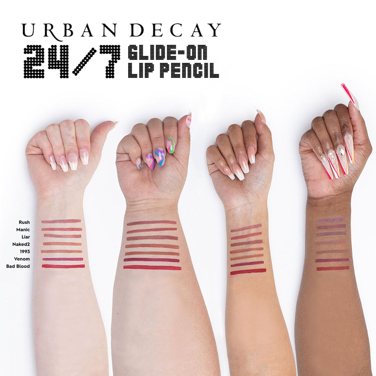 URBAN DECAY size comparison next to coin showing compact pencil for travel convenience