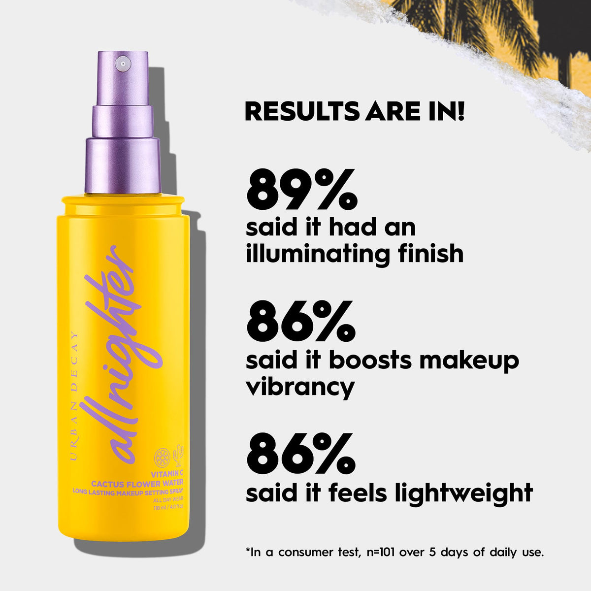 Urban Decay texture on hand showing lightweight hydrating finish for radiant skin
