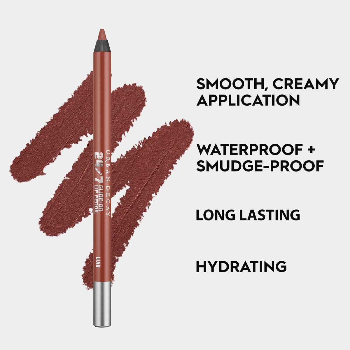 URBAN DECAY texture swatches showing mauve-nude payoff and blendability benefit