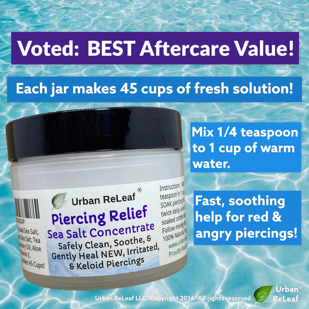 Urban ReLeaf open tub texture of sea salt concentrate illustrating concentration benefit