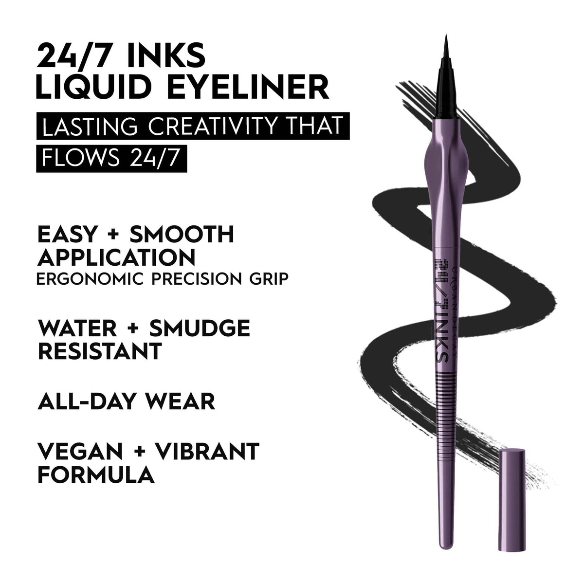 URBAN DECAY grip detail highlighting patented precision grip for steadier application