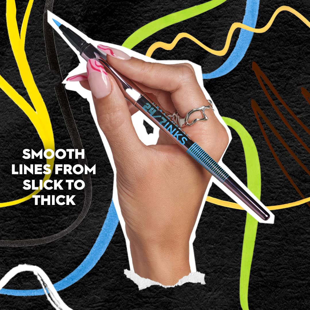 URBAN DECAY evening makeup look with bold liner showing longwear performance