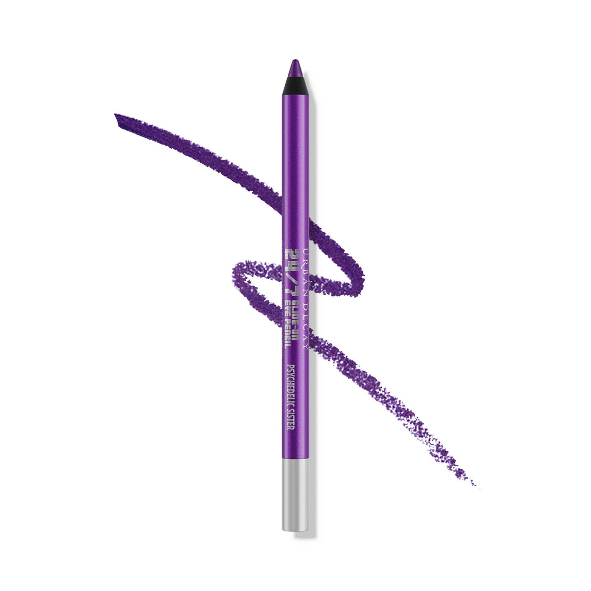 URBAN DECAY front view of Psychedelic Sister pencil showing bright purple shade