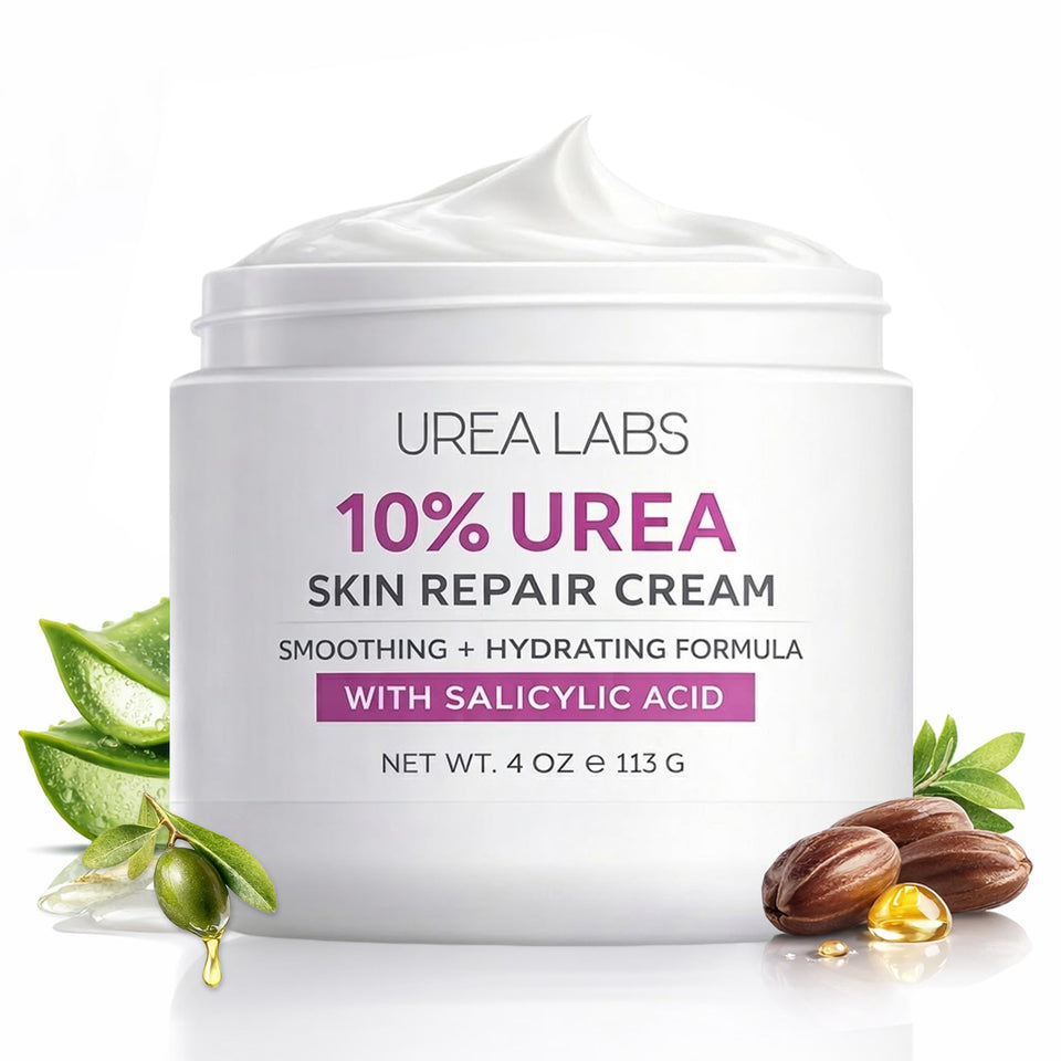 UREA LABS front view of 150ml tub showing clean packaging and product benefit