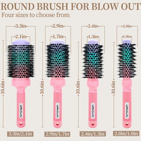 UREELIN brush in use while blowdrying hair demonstrating volume and smooth finish