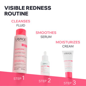 Uriage Roséliane label close-up highlighting key ingredients and dermatologist recommendation