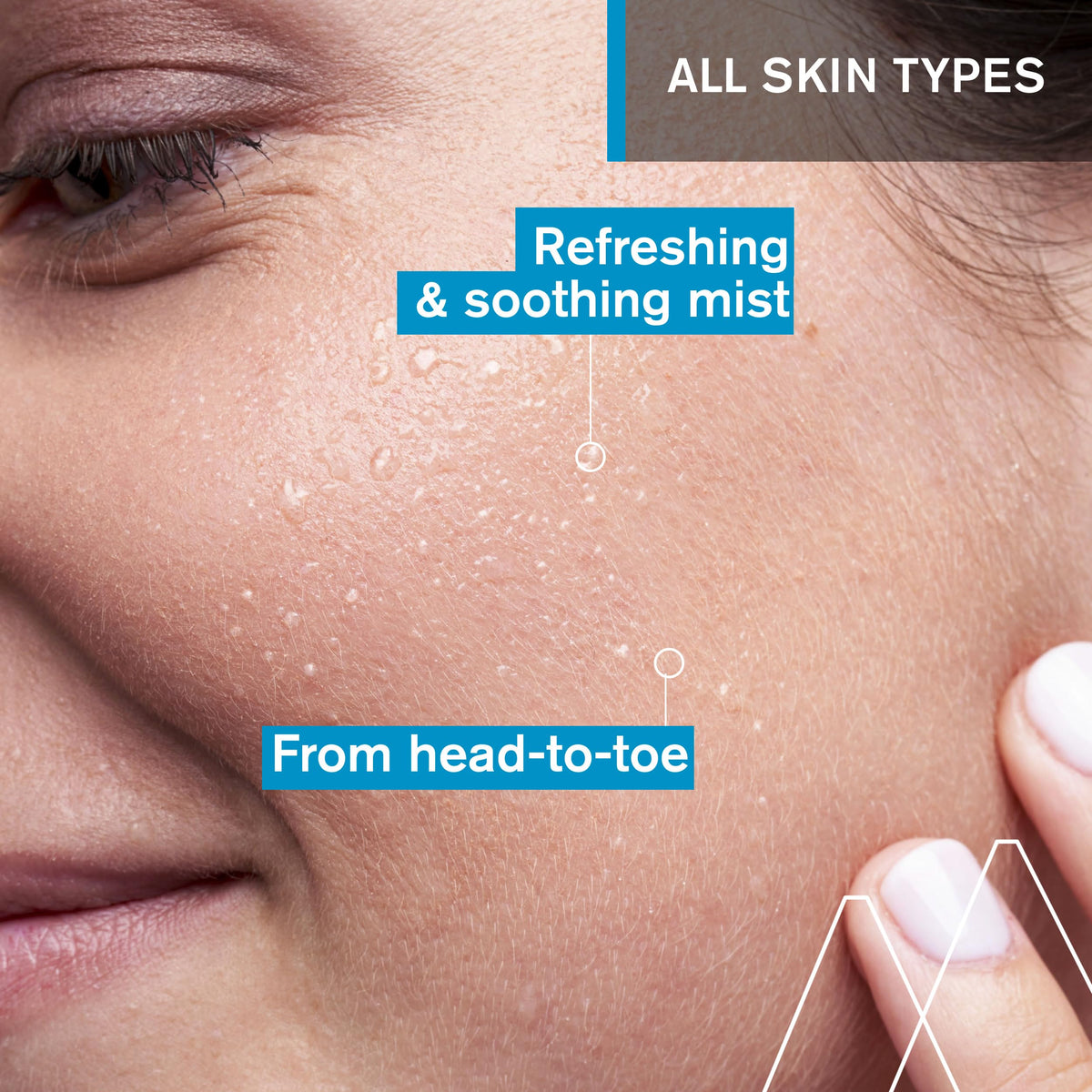 Uriage thermal water fine mist close-up demonstrating even spray for quick refresh
