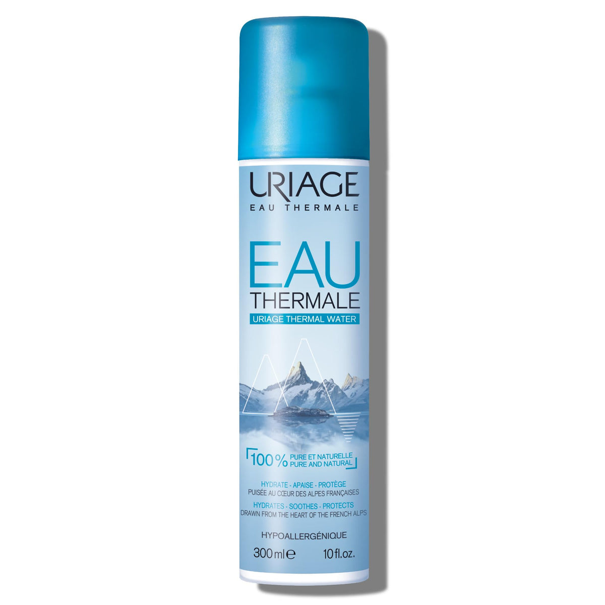 Uriage front packaging showing thermal water bottle and clear branding for hydration