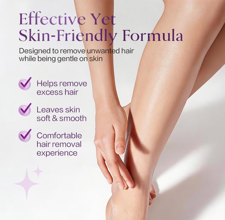 urperf cream spread on leg demonstrating smooth coverage for fast removal