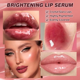 URQT lip serum applied on model showing glossy finish and fuller-looking lips after one swipe