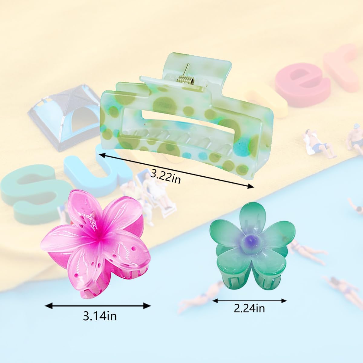 urrykid close-up of Hawaiian flower clip, vibrant detail for styling
