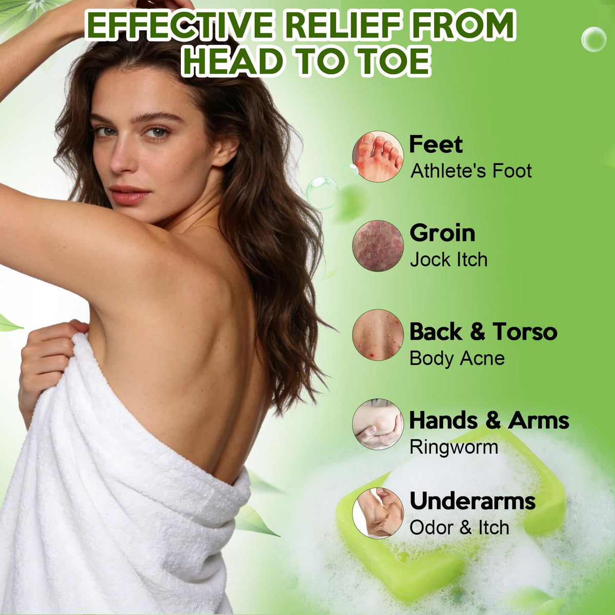 Urrznp soap bar held in hand to show size and travel convenience
