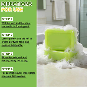 Urrznp soap in shower being used to cleanse active skin areas