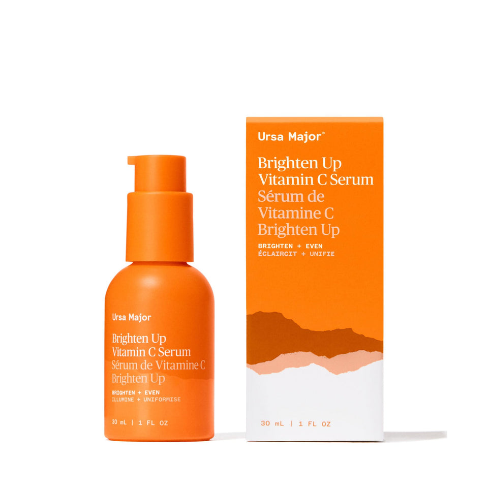 Ursa Major front bottle showing clean packaging and natural brightening benefits