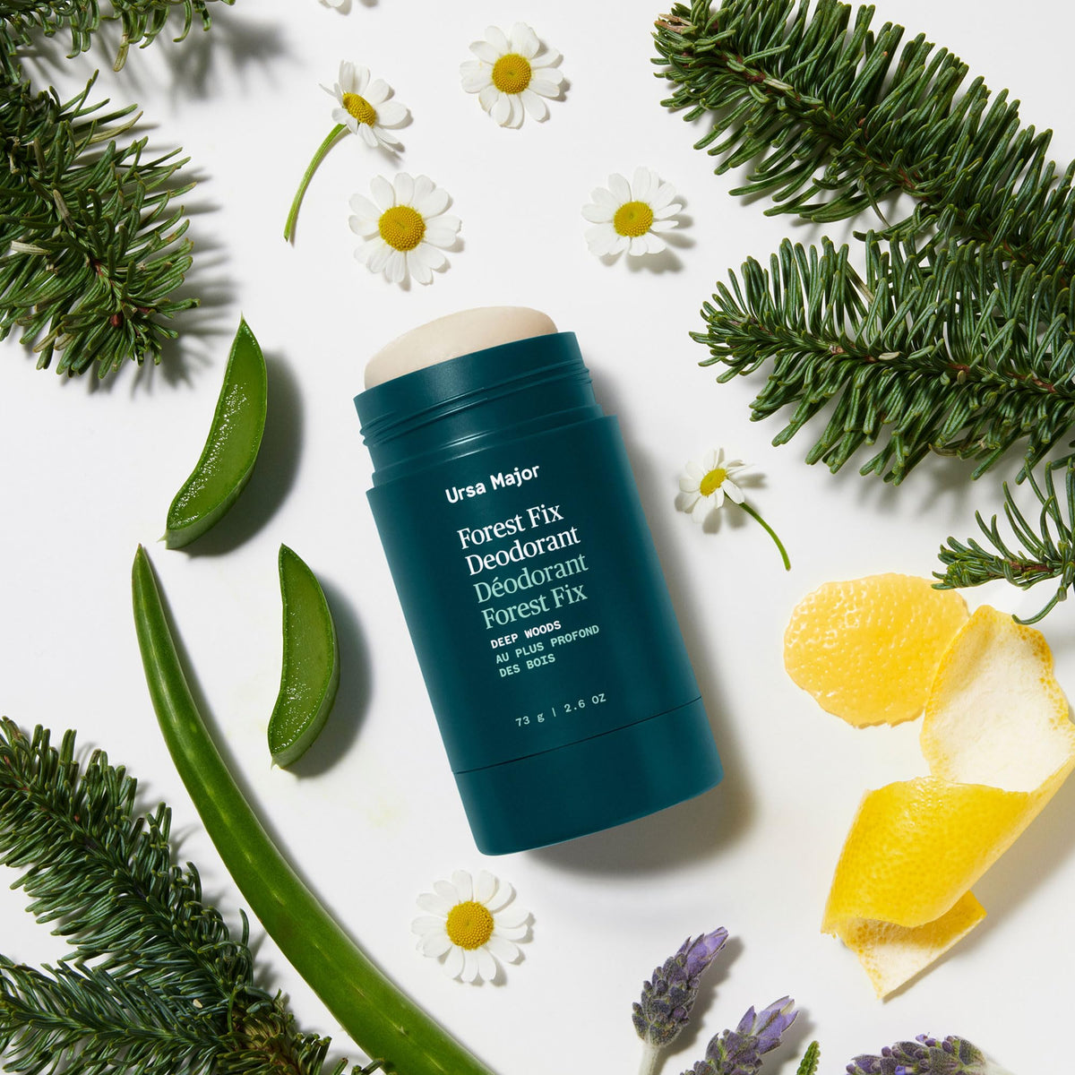 Ursa Major Forest Fix on bathroom shelf lifestyle scene suggesting everyday freshness benefit
