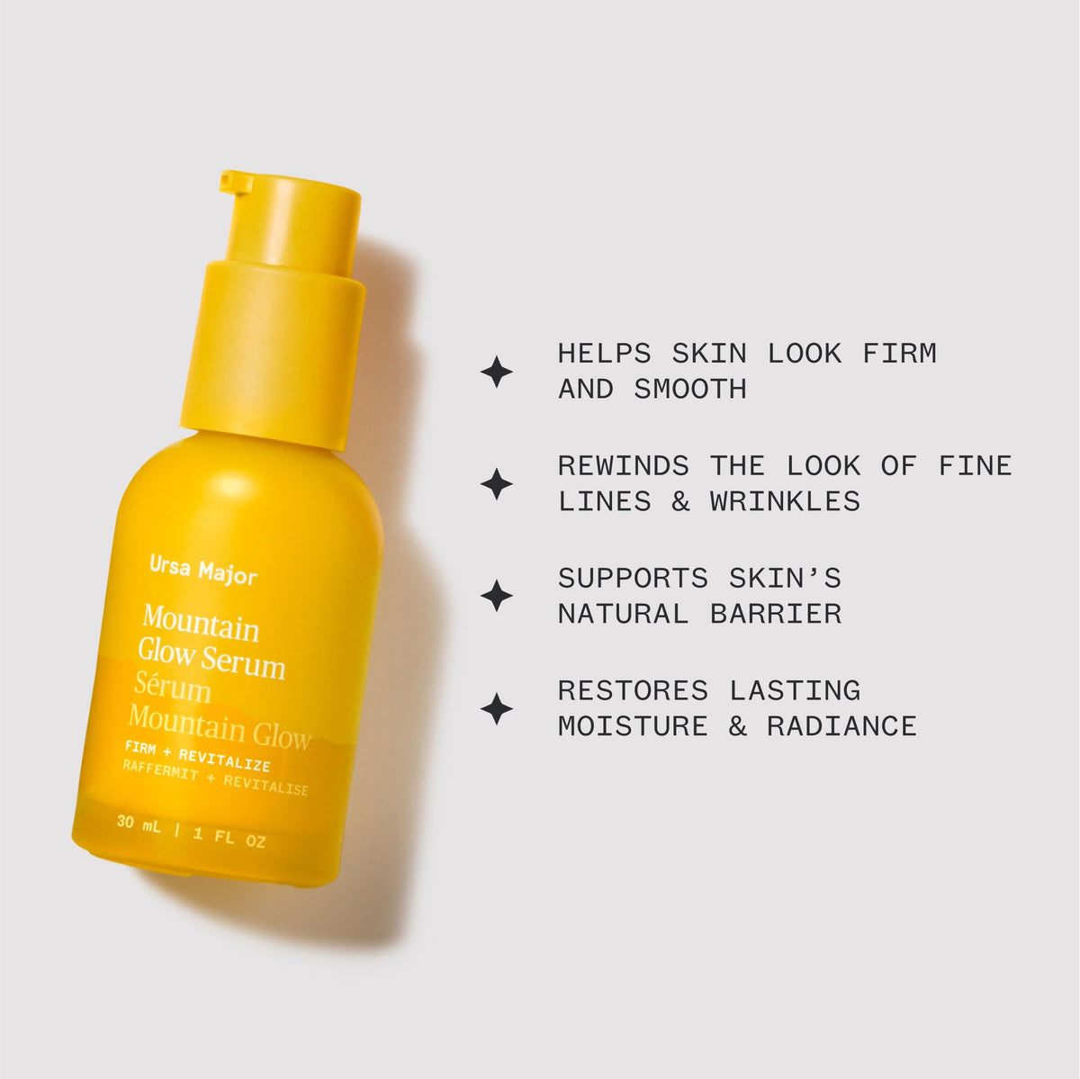 Ursa Major close-up serum texture showing silky cream-to-oil finish