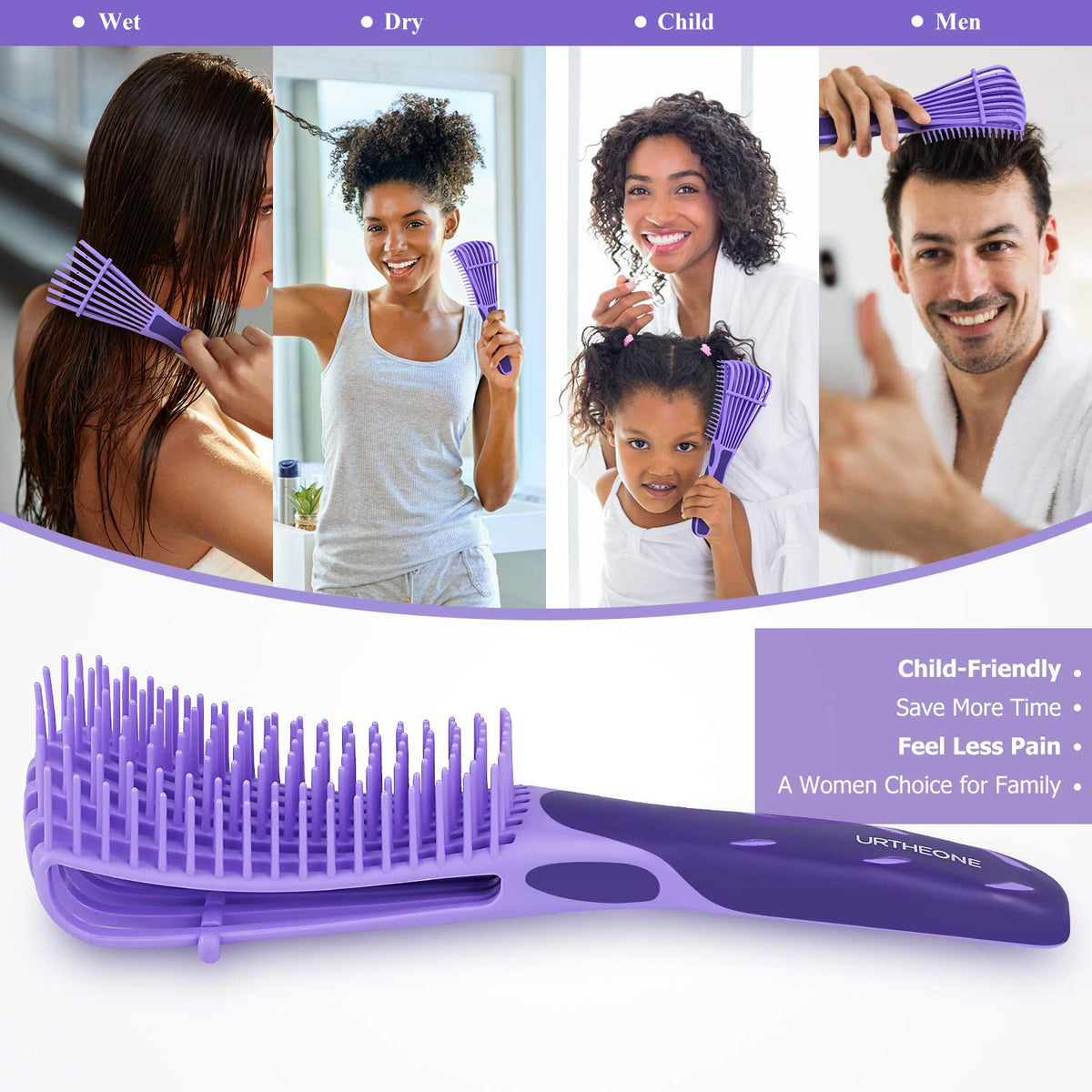 URTHEONE child having hair detangled gently for pain-reducing grooming