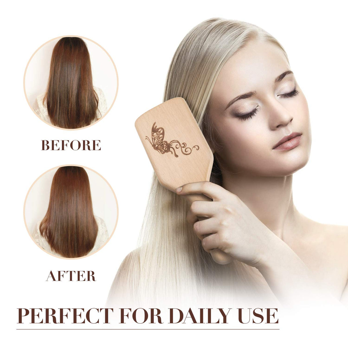 URTHEONE nylon pin tips detail showing gentle detangling and reduced breakage