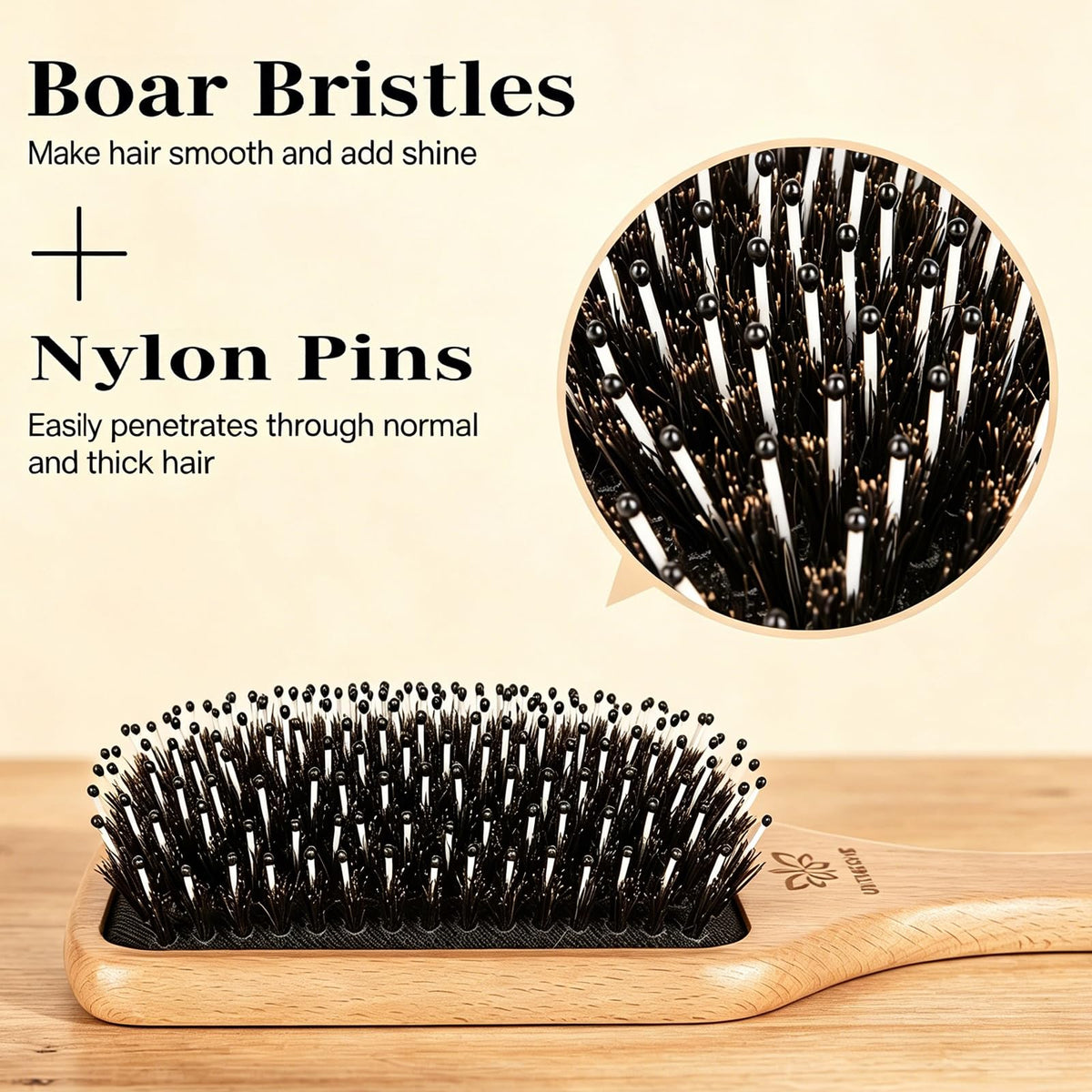 URTHEONE wooden handle close-up highlighting smooth finish and secure grip for better control