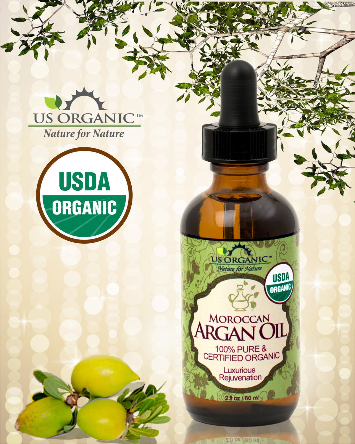 US Organic pouring oil into hand for quick absorption and hydration