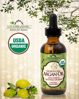 US Organic pouring oil into hand for quick absorption and hydration