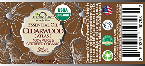 US Organic cedarwood amber bottle close-up, preserves aroma and quality