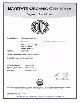 US Organic bottle next to measurement graphic showing compact 1 oz travel-friendly size