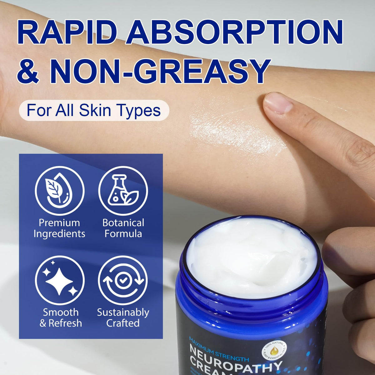 USBSREGARDS open jar texture close-up highlighting lightweight cream consistency and absorbency