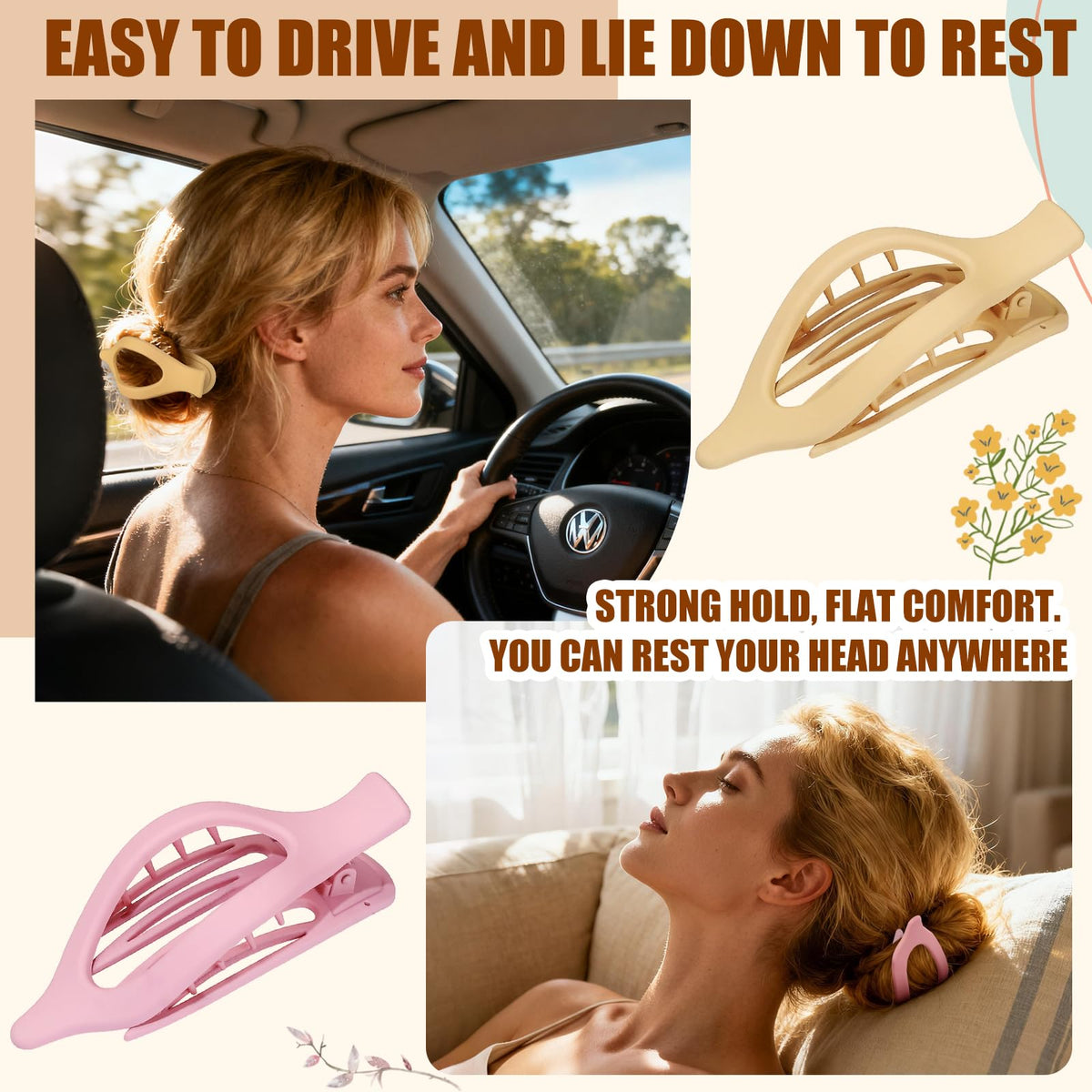 USDNICE side profile of flat clip illustrating low-profile design and comfortable wear