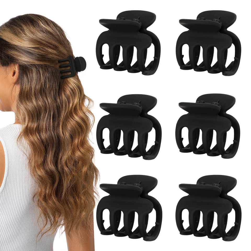 USDNICE front view of six matte black clips showing compact pack and neat finish