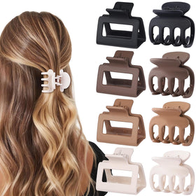 USDNICE front view of eight matte brown jaw clips, clear style selection and benefit