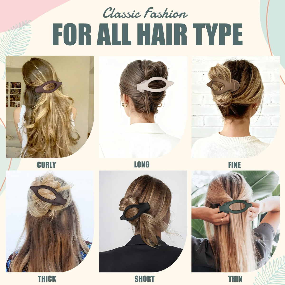 USDNICE clip used in a half-up hairstyle for comfortable all-day wear