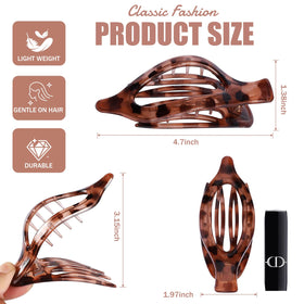 USDNICE side profile of clip holding a medium updo showing no-bulk comfortable fit