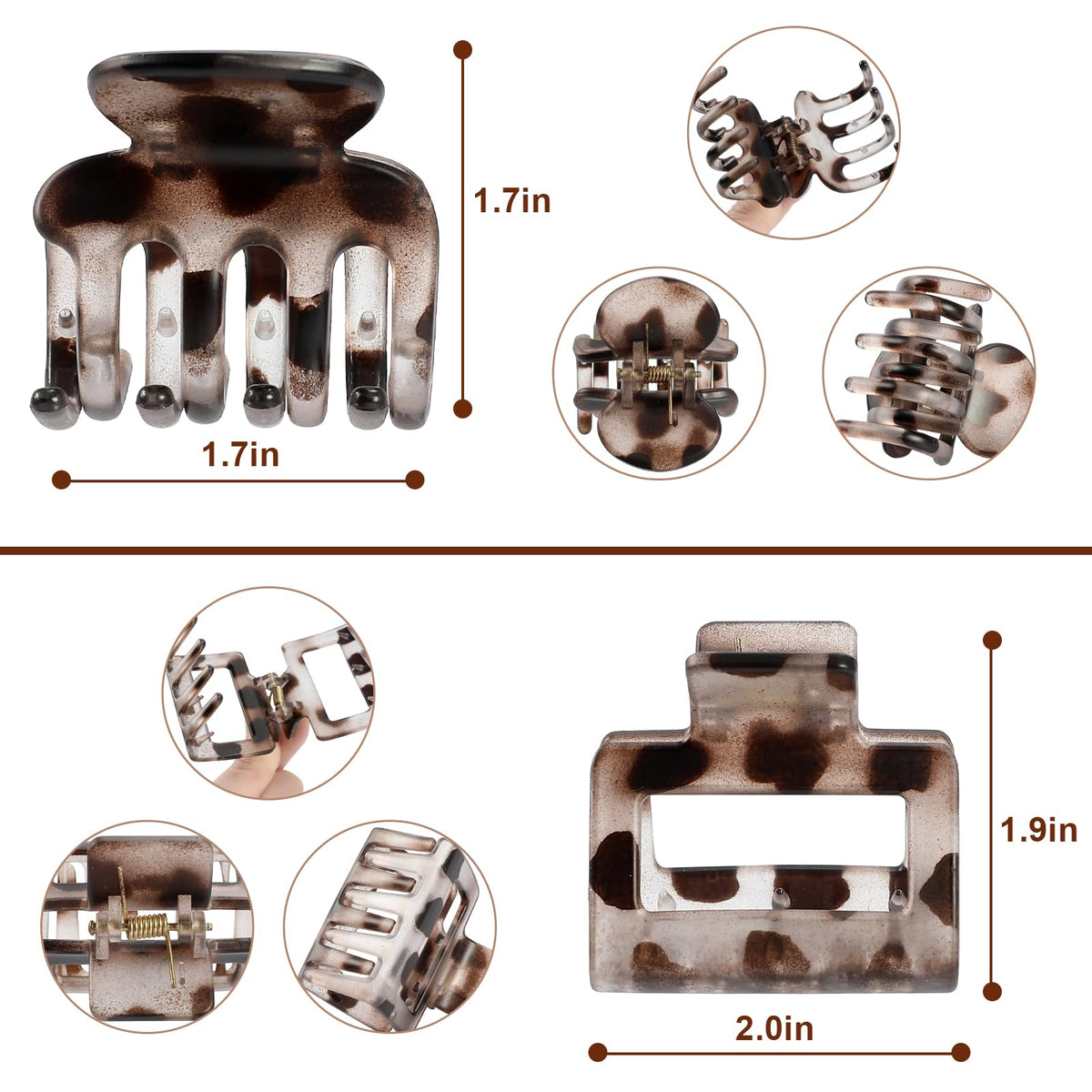 USDNICE square jaw clip holding medium hair securely without slipping or damage