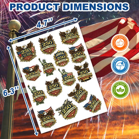 USHJNV label and contents detail showing included patriotic graphics