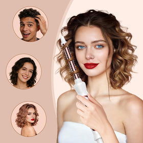 USHOW nylon bristles and cool tip detail highlighting anti-scald safety while styling
