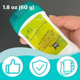 Usiriy in artist workstation lifestyle showing efficient stencil transfers during session