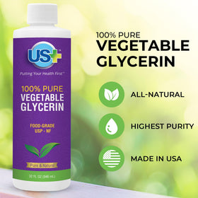 US+ clear vegetable glycerin pouring to show smooth, pure texture benefit