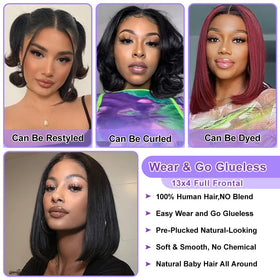 UTIDE wig worn by model in lifestyle scene for easy everyday styling benefit
