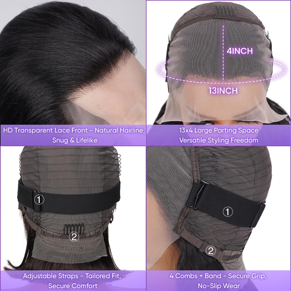UTIDE side profile displaying 10-inch straight bob and natural movement benefit