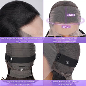 UTIDE side profile displaying 10-inch straight bob and natural movement benefit