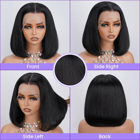 UTIDE straight hair texture close-up showing soft virgin strands and low shedding