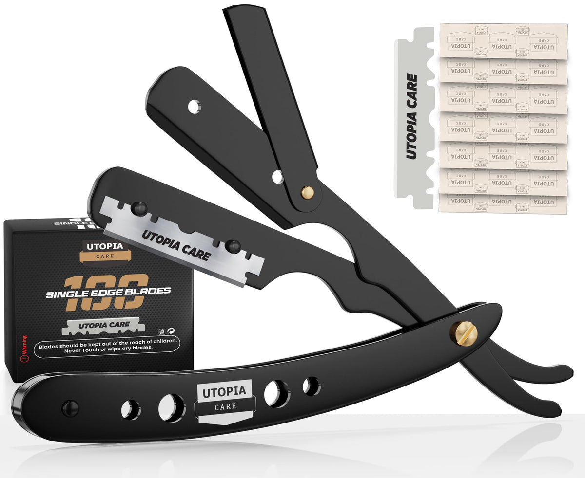 Utopia Care front view of razor showing matte finish and durable build benefit