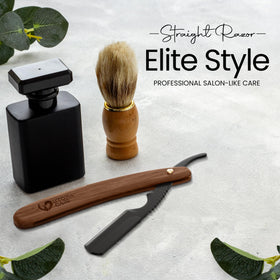 Utopia Care razor kit staged on bathroom counter for grooming routine convenience