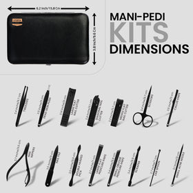 Utopia Care open case displaying organized 16-piece manicure and pedicure tools