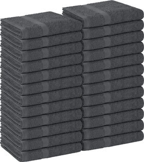 Utopia Towels front packaging showing grey 24-pack and benefits